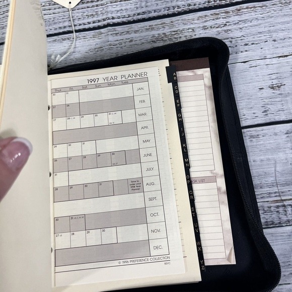 Vintage 1998 Shafmaster Amboldi Black Leather Office Day Planner Address Book - Picture 16 of 16